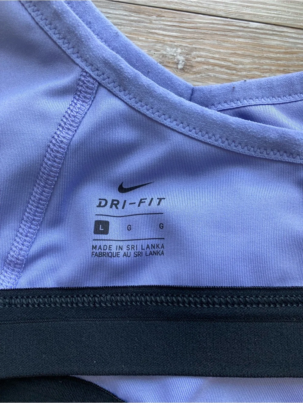 Nike Lavender Strappy Sports Bra with Black Underband
